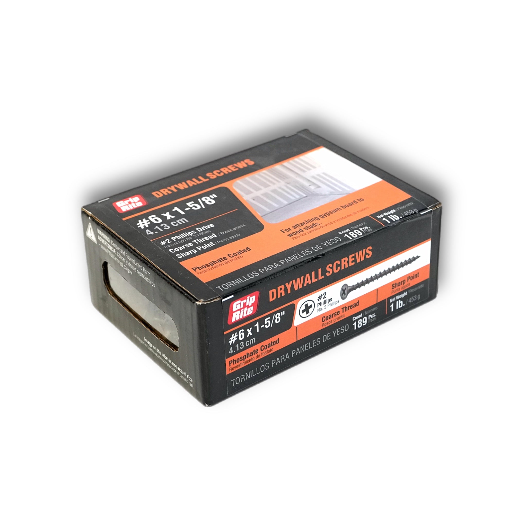 #6 x 1-5/8 in. #2 Phillips Bugle Head Coarse Thread Drywall Screw 1 lb. Box