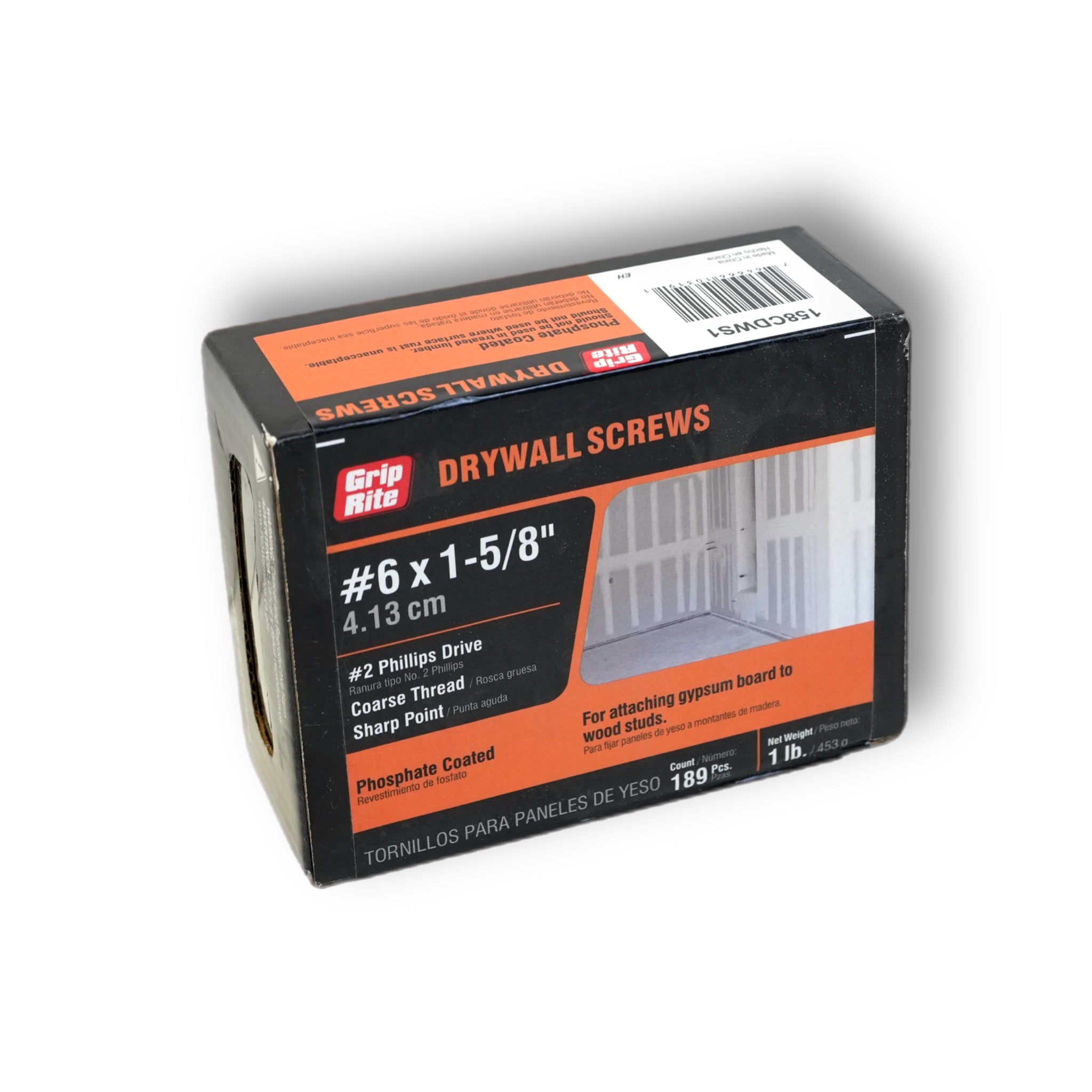 #6 x 1-5/8 in. #2 Phillips Bugle Head Coarse Thread Drywall Screw 1 lb. Box