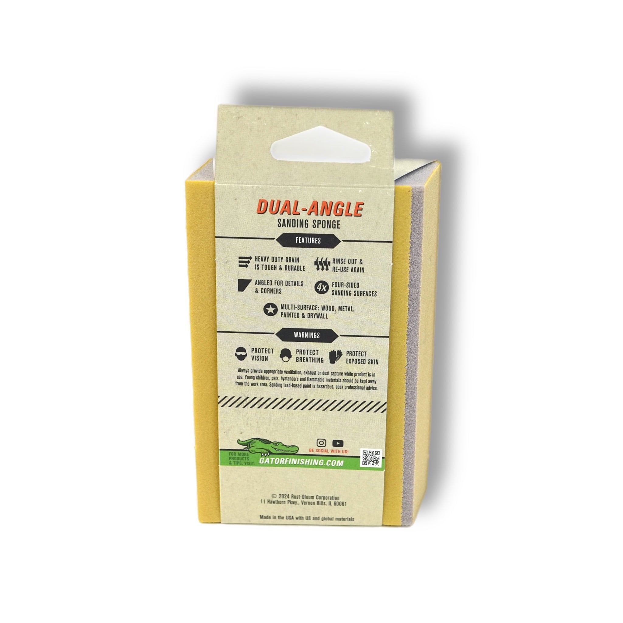 Edge Protect 3 in. x 5 in. x 1 in. 400-Grit Angled Medium Sanding Sponge Sheet