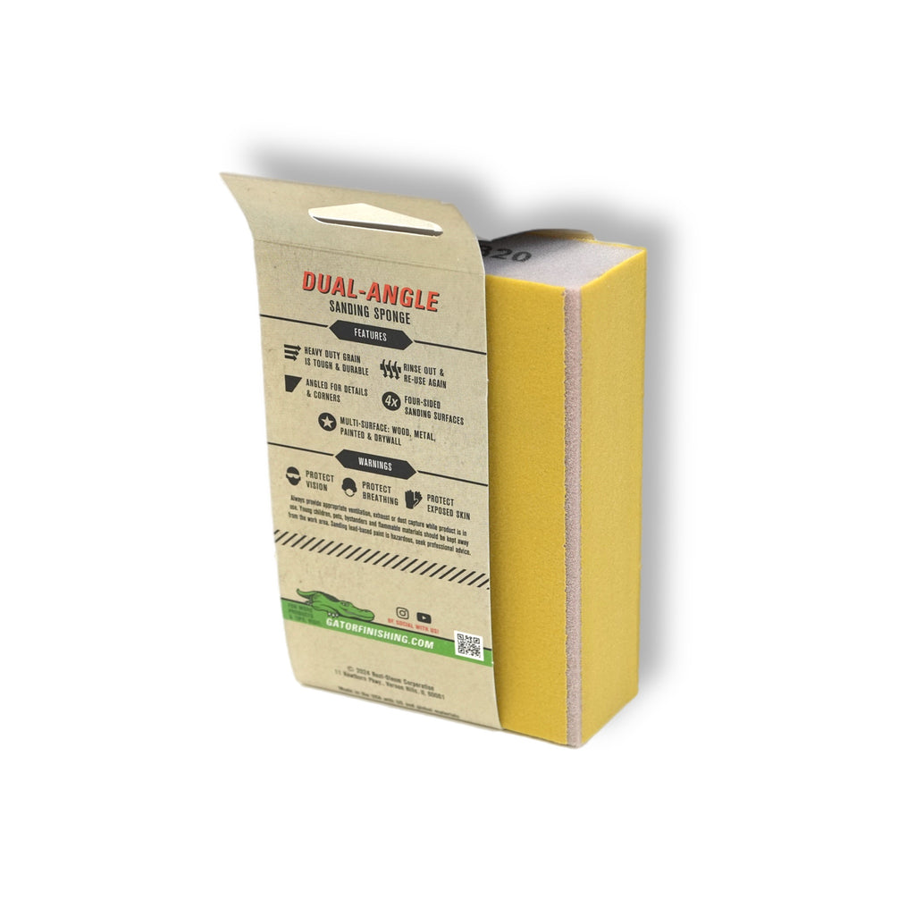 Edge Protect 3 in. x 5 in. x 1 in. 320-Grit Sheet Angled Medium Sanding Sponge