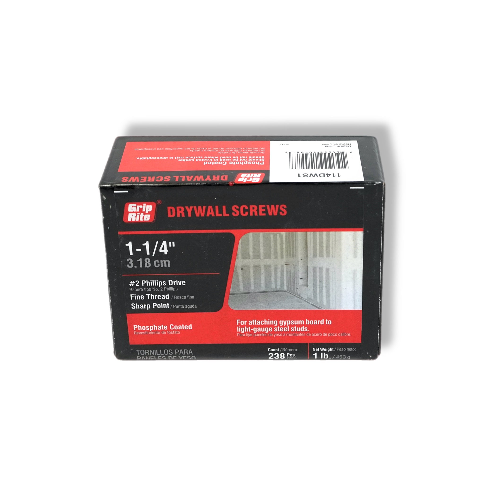 #6 x 1-1/4 in. #2 Phillips Bugle Head Fine Thread Drywall Screws 1 lb. Box