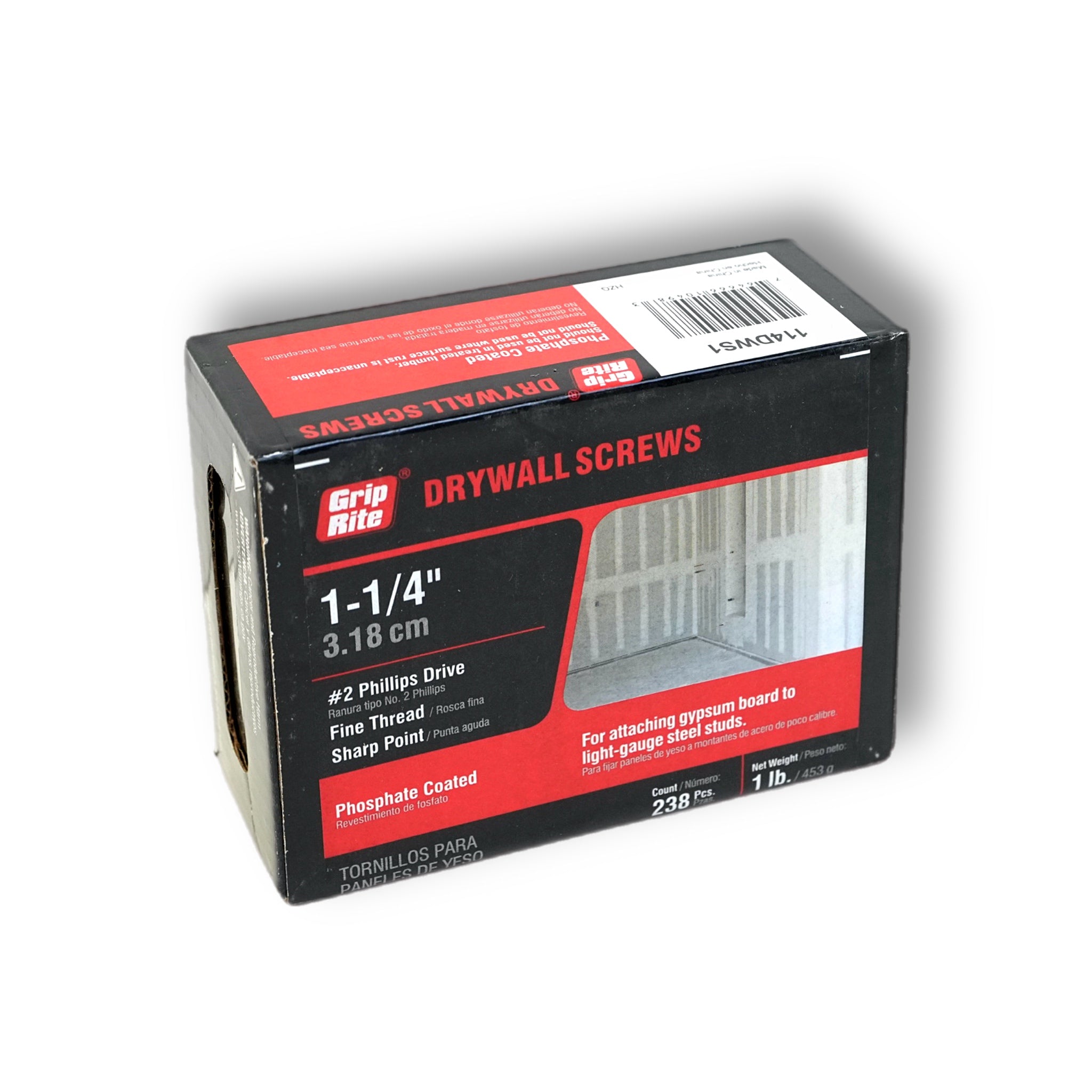 #6 x 1-1/4 in. #2 Phillips Bugle Head Fine Thread Drywall Screws 1 lb. Box