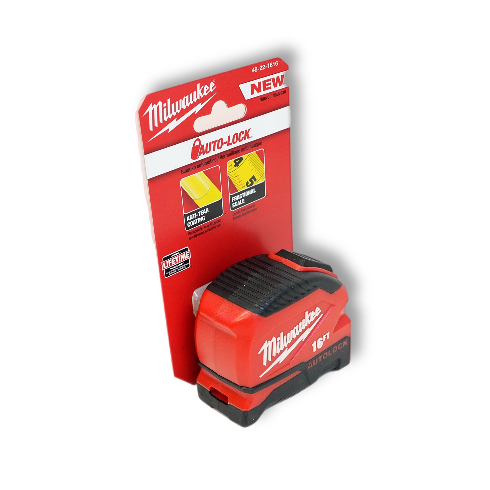 16 ft. Compact Auto Lock Tape Measure with Fractional Scale