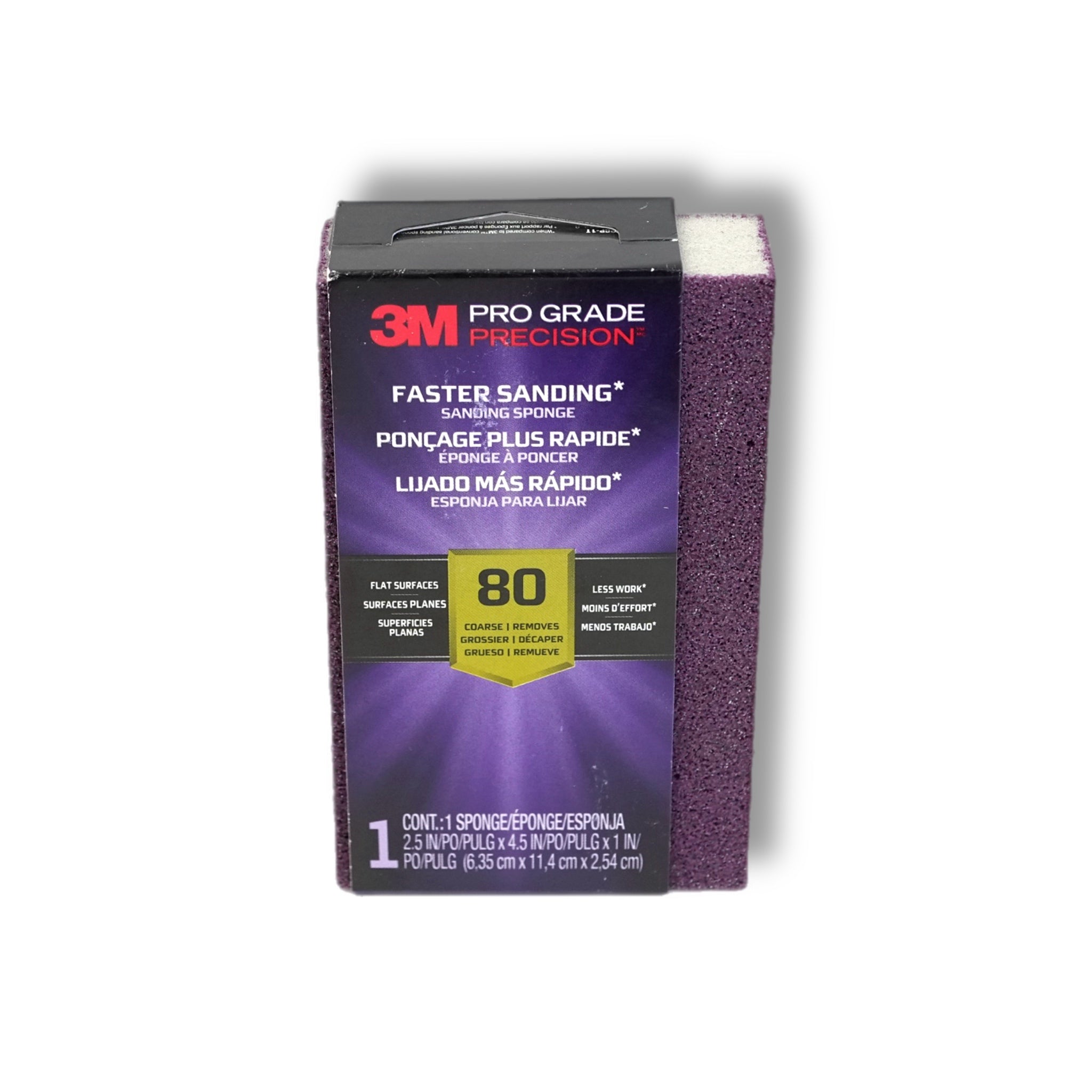 Pro Grade Precision 2 1/2 in. x 4 1/2 in. x 1 in. 80 Grit Coarse Block Sanding Sponge (1-Pack)