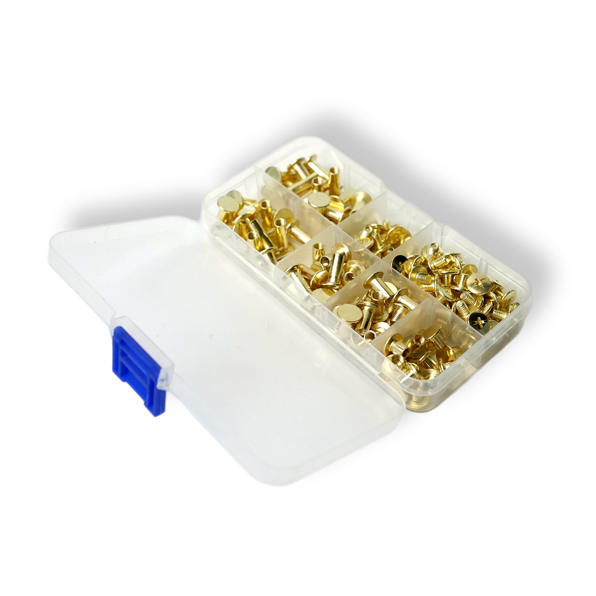 80 Sets Chicago Screws Assorted Kit 4 Sizes Golden Leather Rivets 1/4 5/16 3/8 1