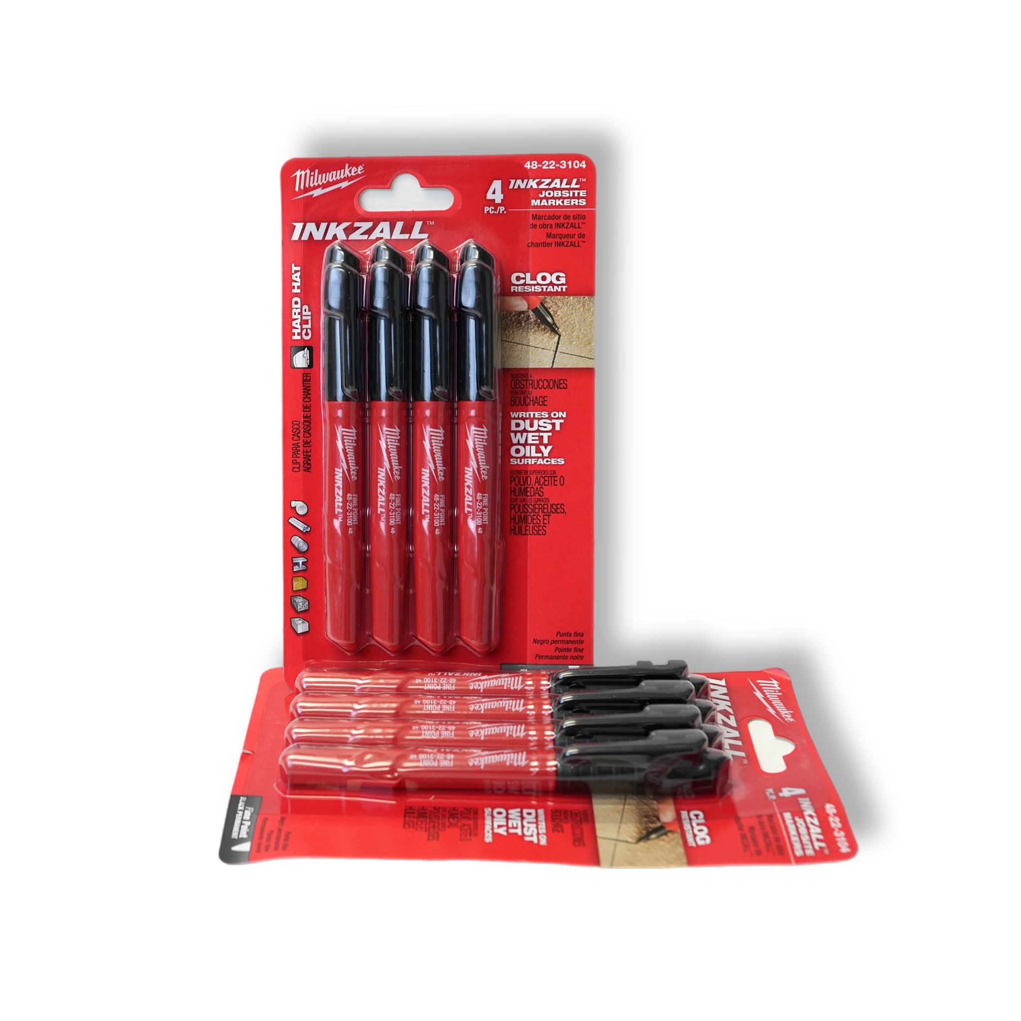 INKZALL Black Fine Point Jobsite Permanent Marker (4-Pack)