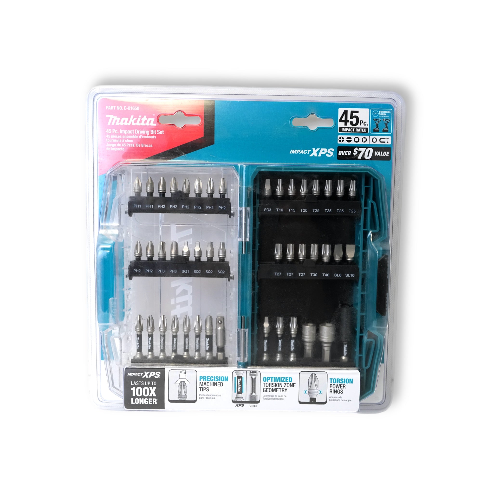 IMPACT XPS Alloy Steel Impact Rated Screwdriver Drill Bit Set (45-Piece)