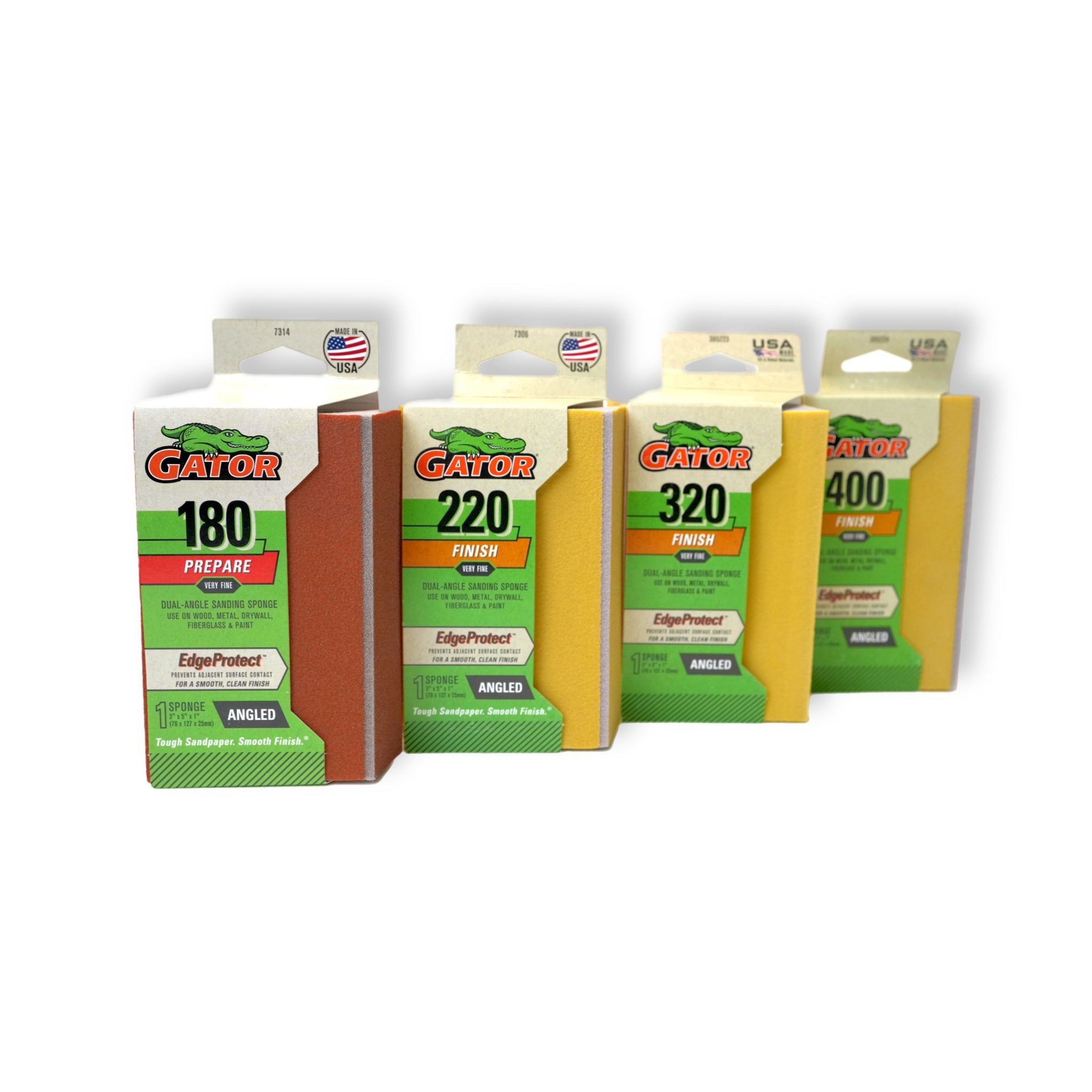 Edge Protect 3 in. x 5 in. x 1 in. Medium 180-Grit Angled Sanding Sponge