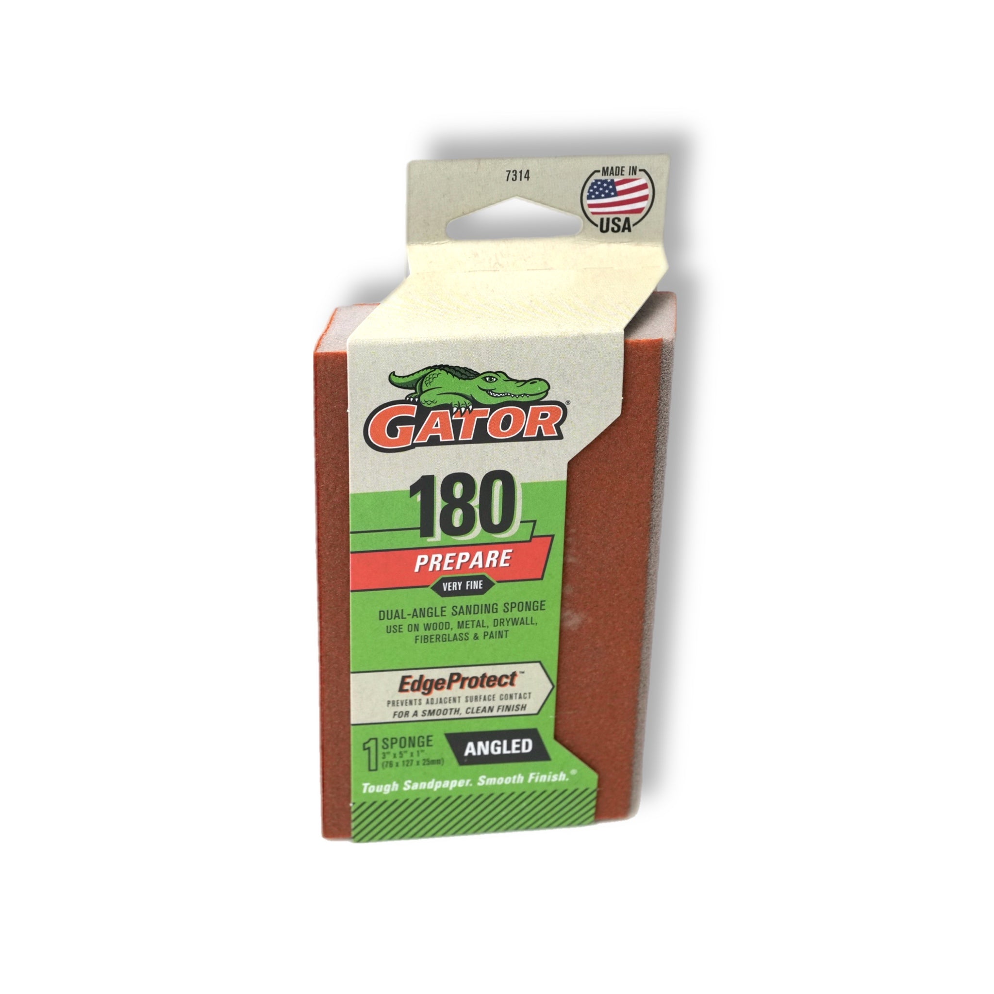 Edge Protect 3 in. x 5 in. x 1 in. Medium 180-Grit Angled Sanding Sponge