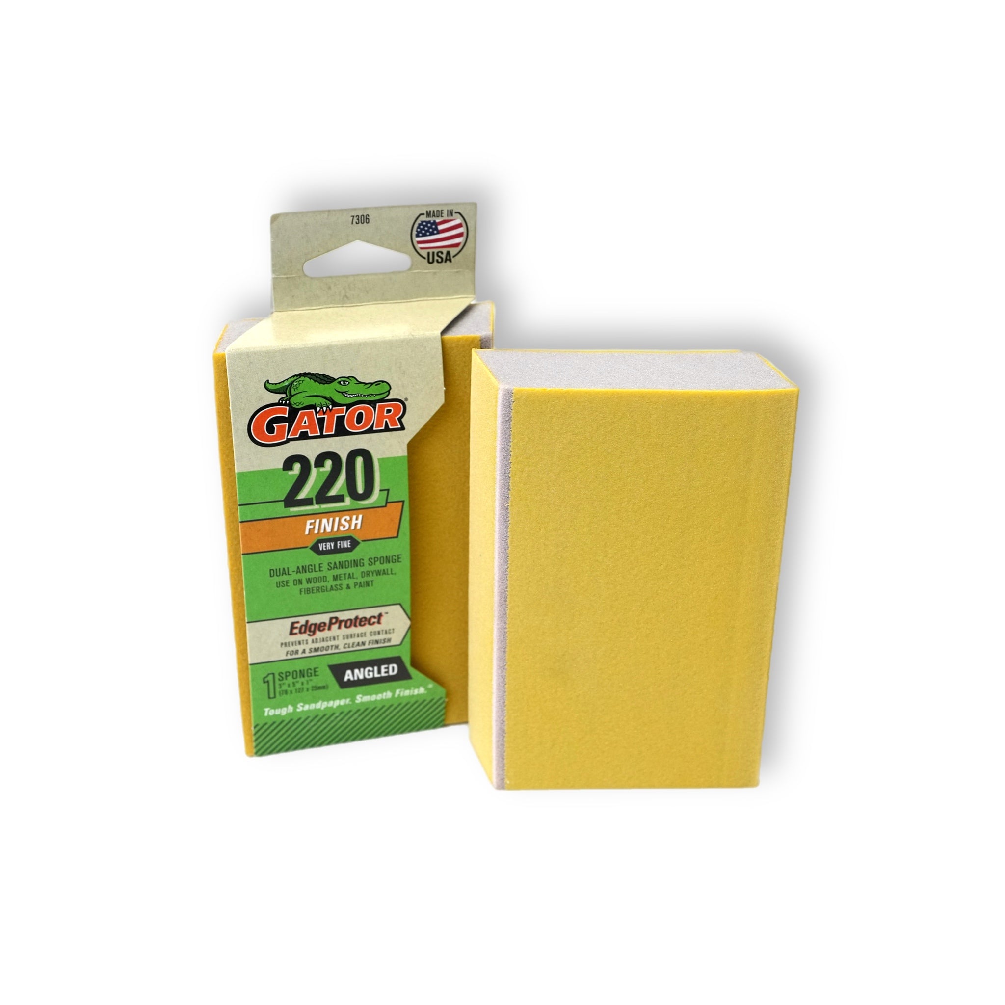 Edge Protect 3 in. x 5 in. x 1 in. Medium 220-Grit Angled Sanding Sponge