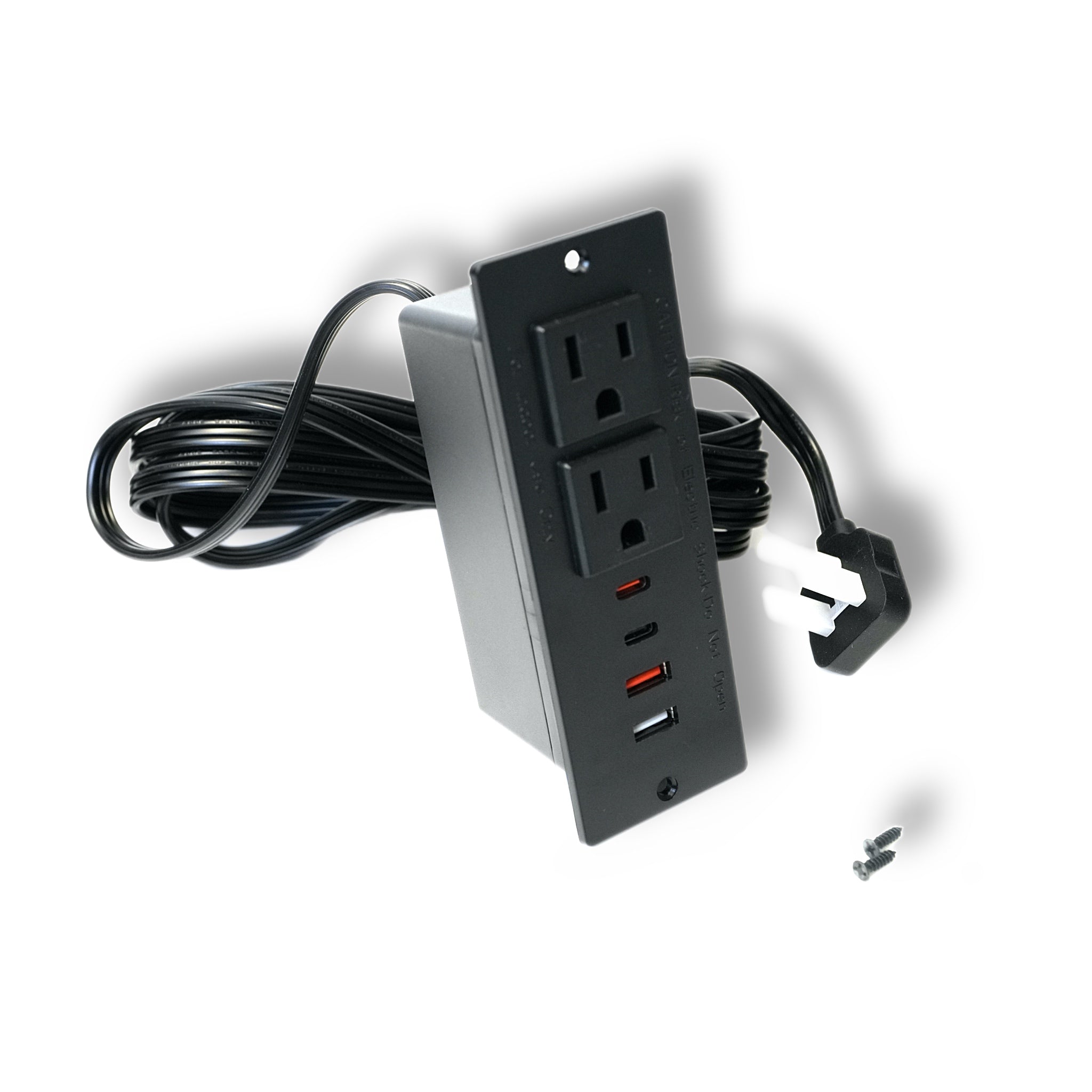 Recessed Power Strip with 30W USB C, Ultra Thin Flat Plug Power Strip