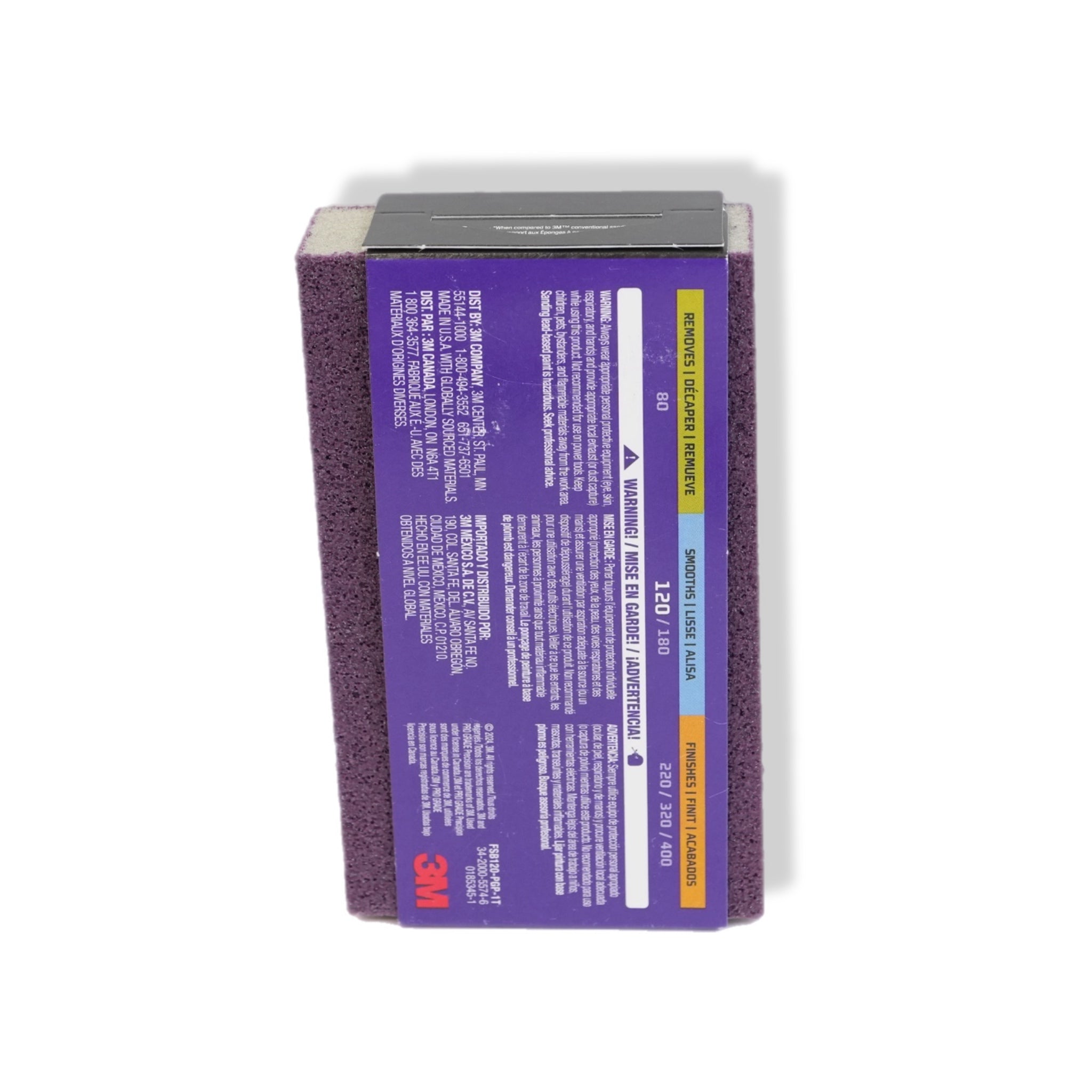 Pro Grade Precision 2 1/2 in. x 4-1/2 in. x 1 in. 120-Grit Medium Block Sanding Sponge (1-Pack)